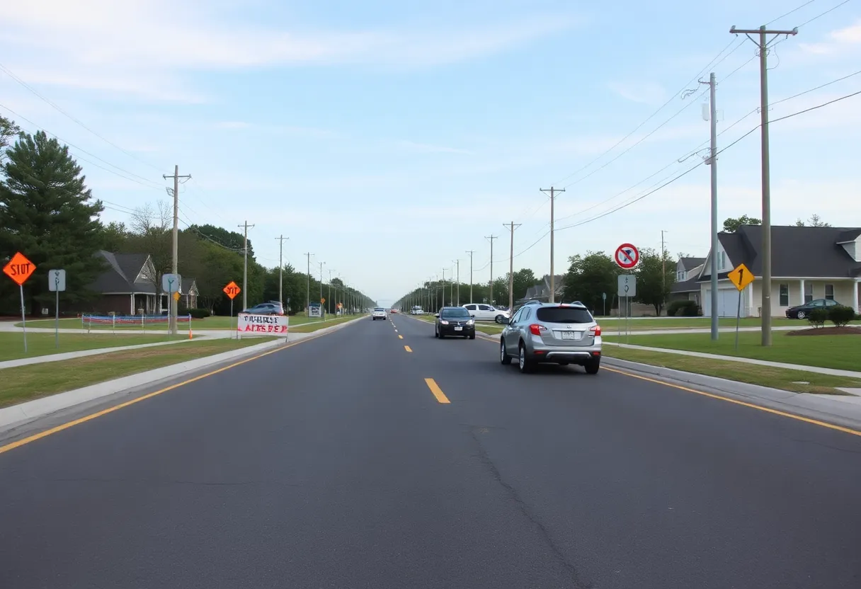 Freshly paved road in Brunswick County