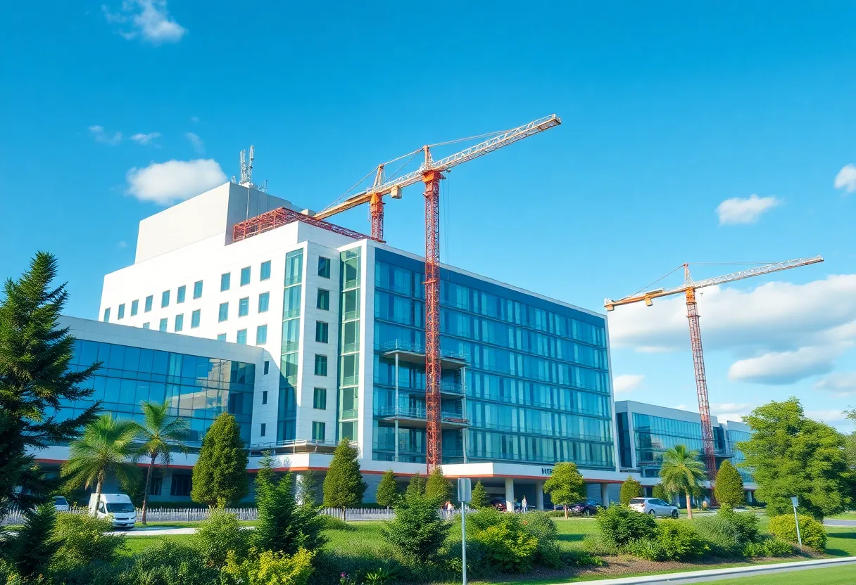 Construction of a hospital expansion in Buncombe County
