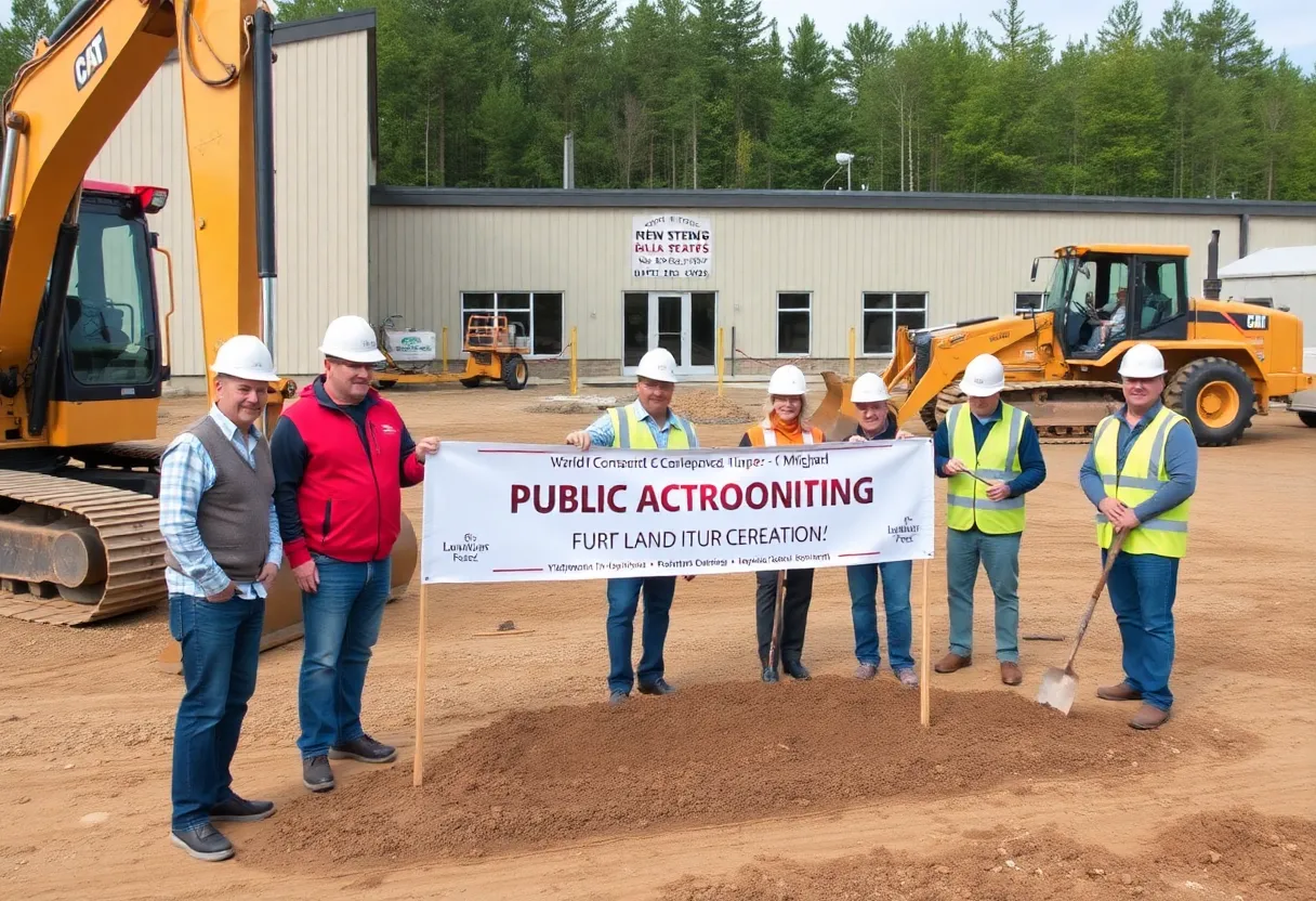 Groundbreaking ceremony for a new Public Works building in Laurium.