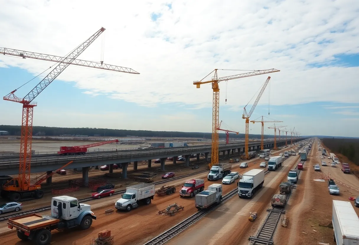 Construction site illustrating infrastructure upgrades in North Carolina.