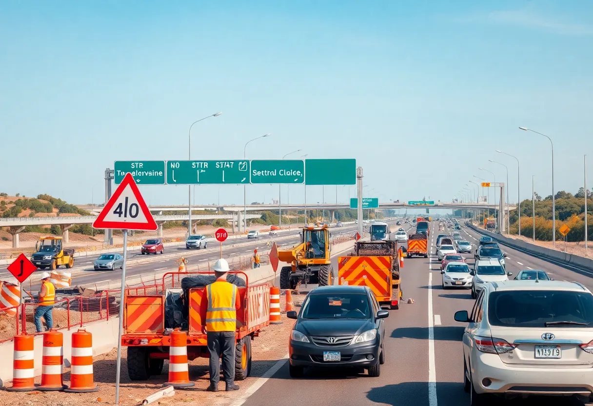 Construction work on Interstate 85 expansion near Charlotte