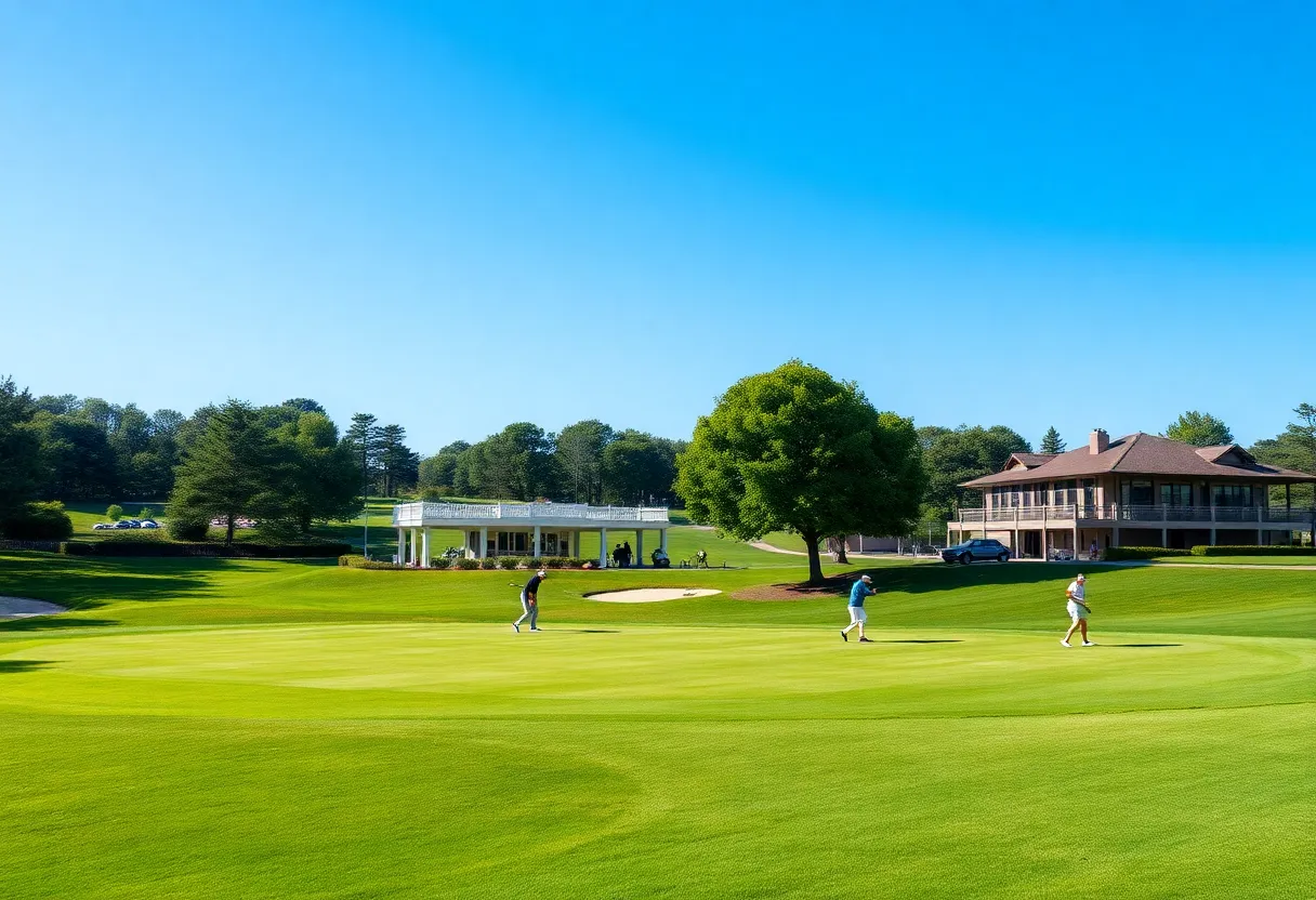 View of the renovated Knollwood Golf Course with updated greens and facilities.