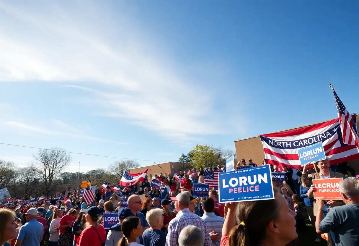 Campaign supporters at a North Carolina political rally