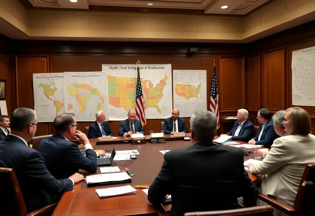 Lawmakers discussing the congressional map redraw proposal in North Carolina