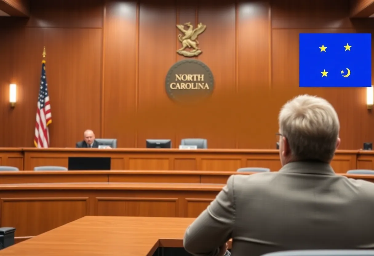 Interior view of a North Carolina courtroom