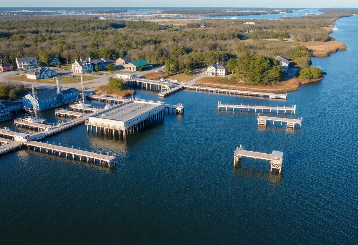 Docks and piers along the North Carolina coast