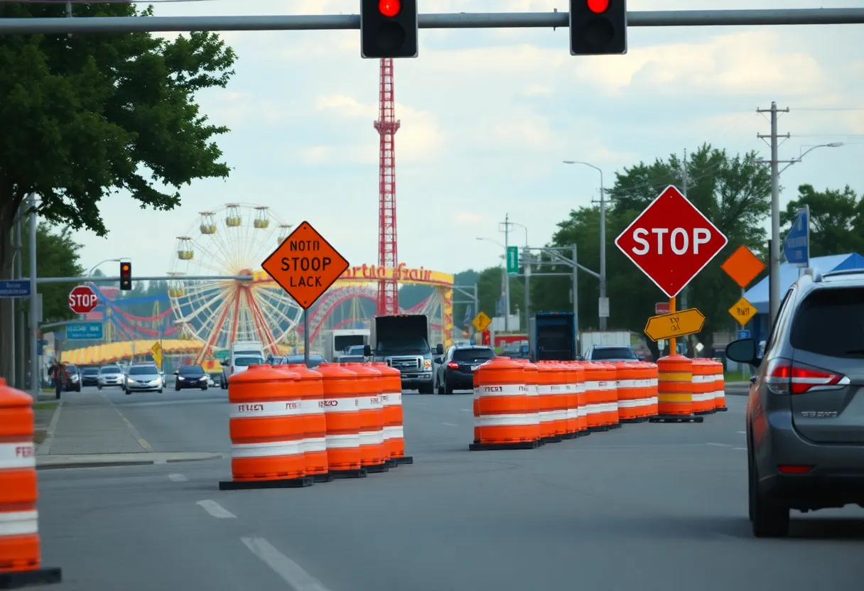 Road construction near North Carolina State Fair