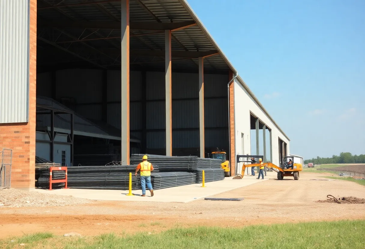 New rebar plant in Bladen County under construction
