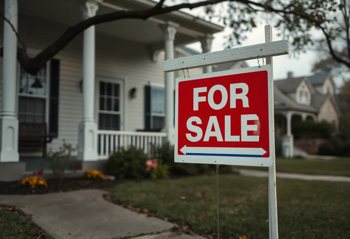 For Sale sign in front of a Southern home in North Carolina