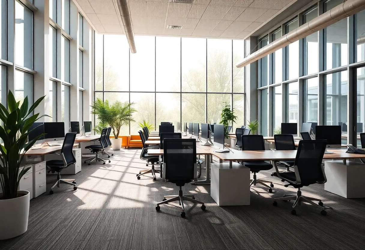 Renovated office space at the University of Michigan